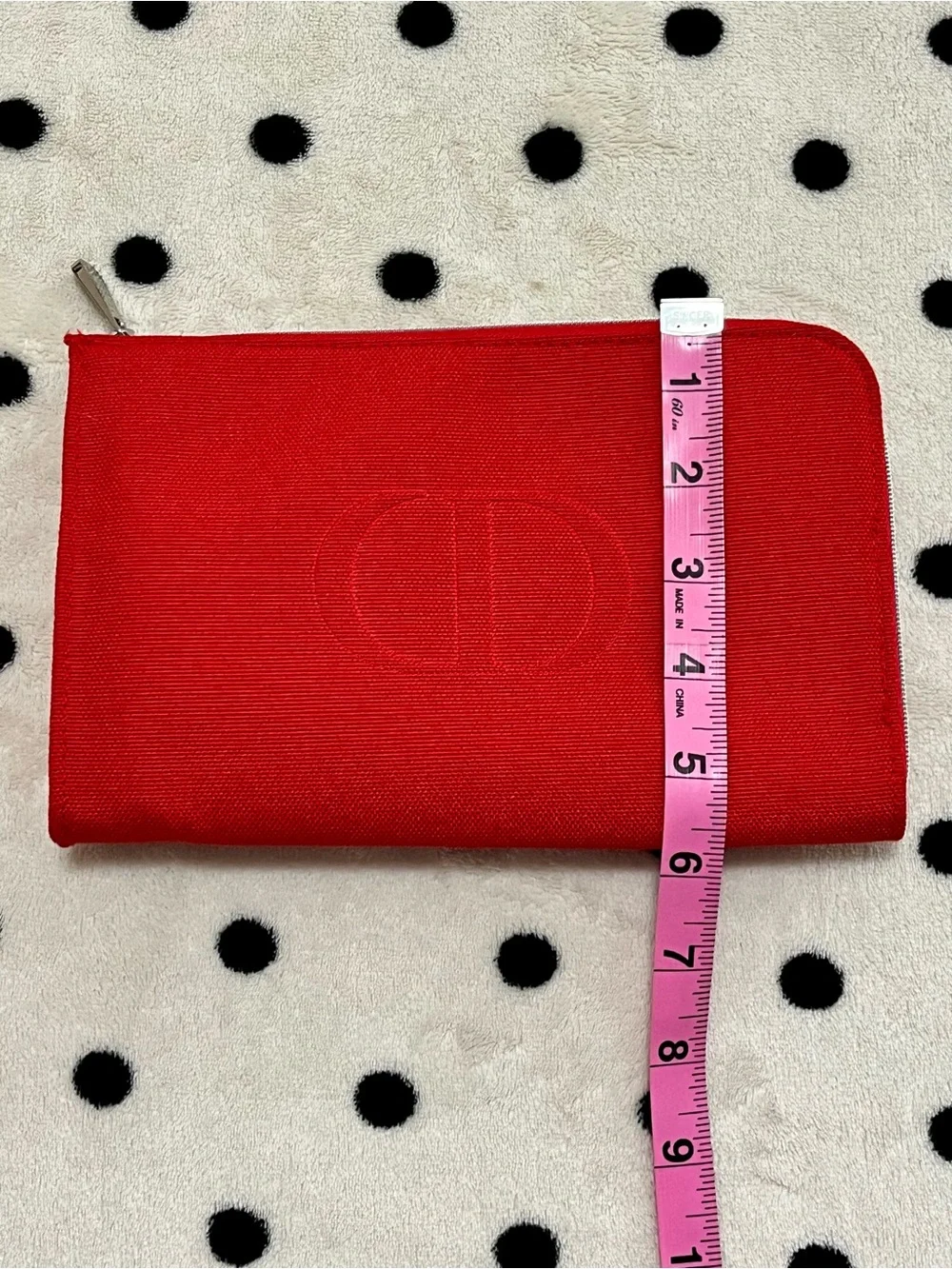 Authentic Christian Dior Beauty Canvas Logo Zip Pouch